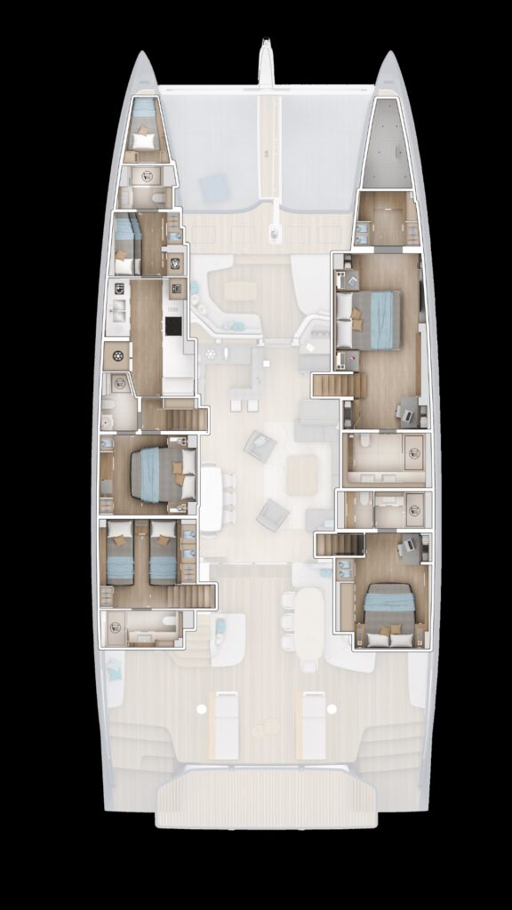 4-kajutová verze Lagoon EIGHTY2 + prostory pro posádku